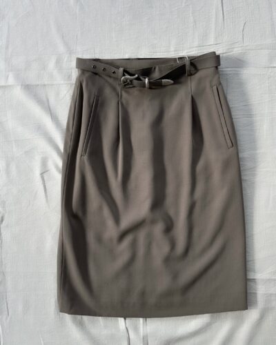 French office taupe skirt