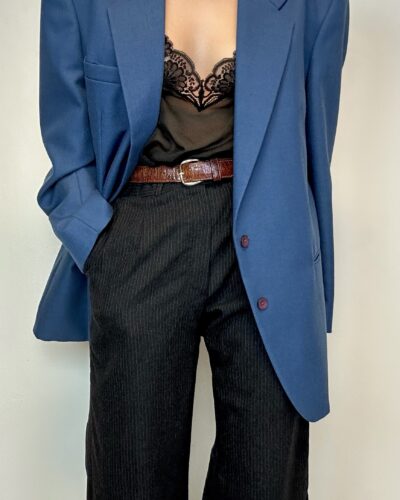 Woolen yale blue masculine blazer