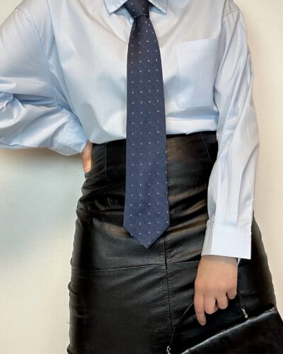 CERRUTI silk dark blue tie