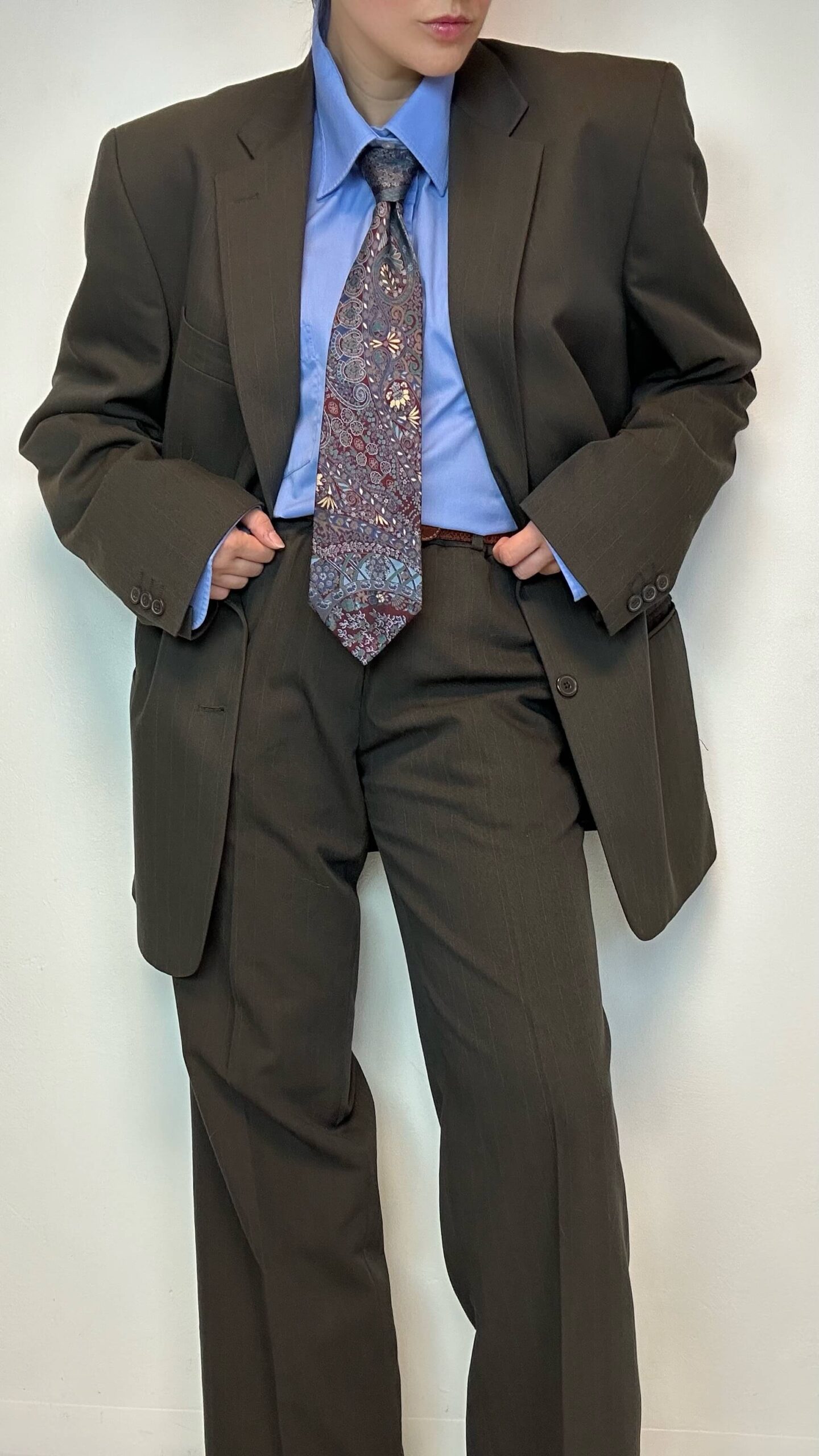 Chocolate brown masculine business suit