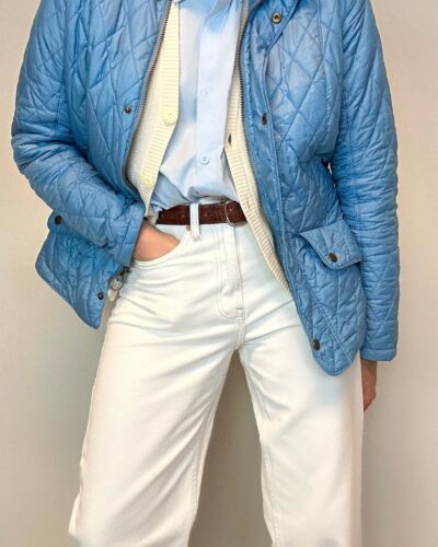 BARBOUR sky blue quilted jacket