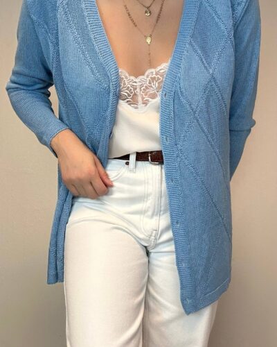 Baby blue Italian knitted cozy cardigan