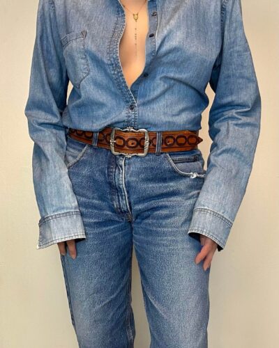 Denim patina western shirt