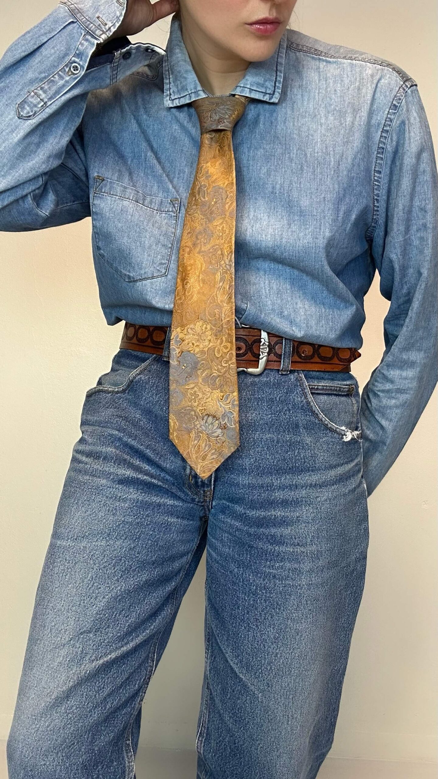 Silk Italian tie in earth tones