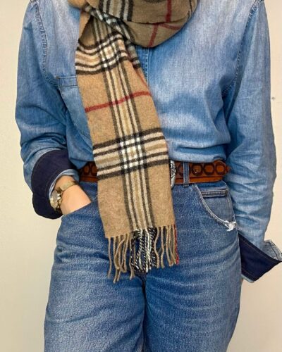 Tartan woolen scarf