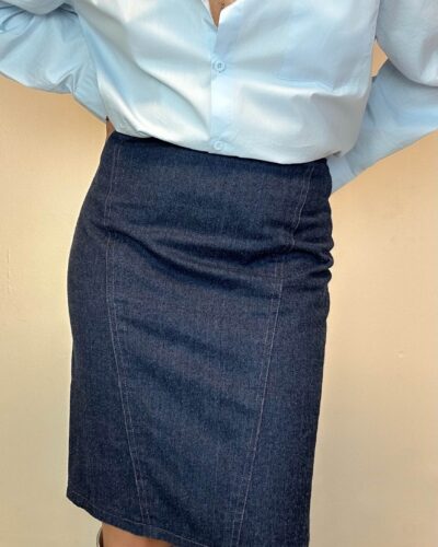 Denim classic pencil skirt