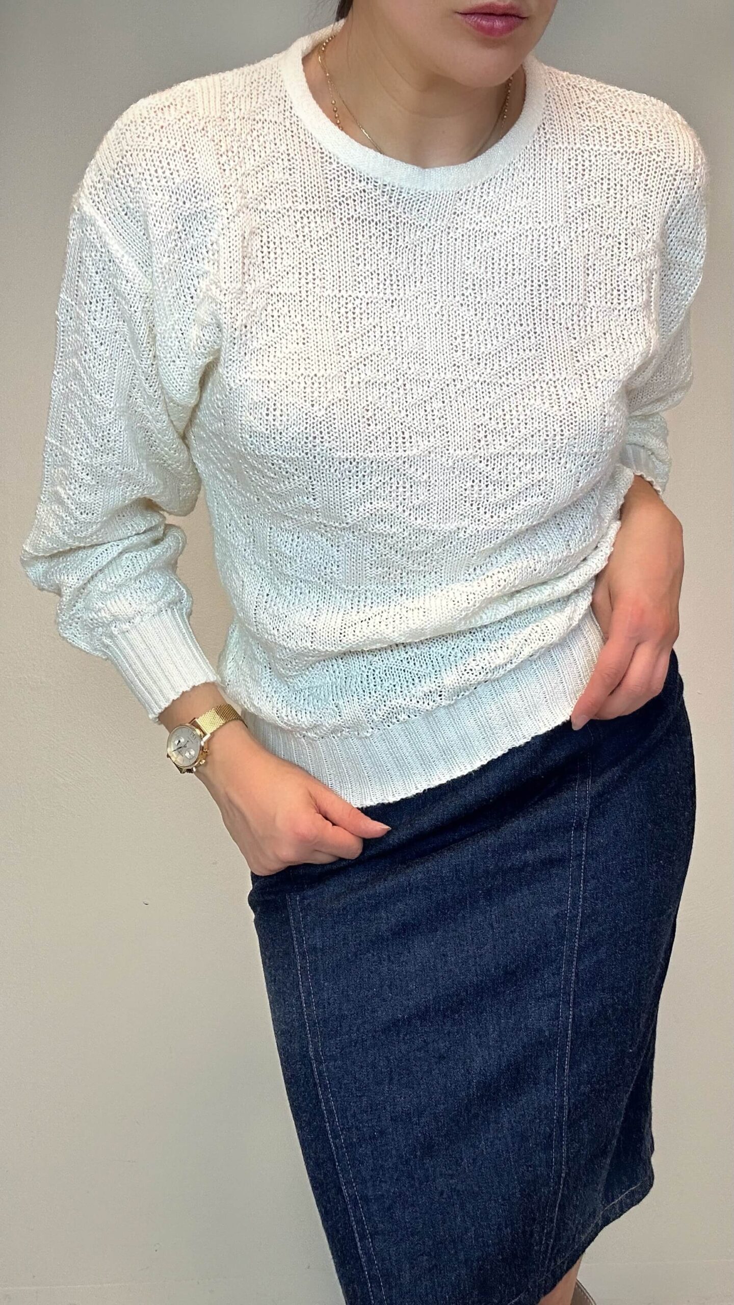 Basic off white structured sweater