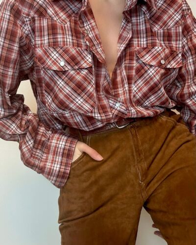 Masculine western check shirt