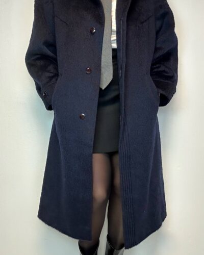 Indigo blue woolen coat