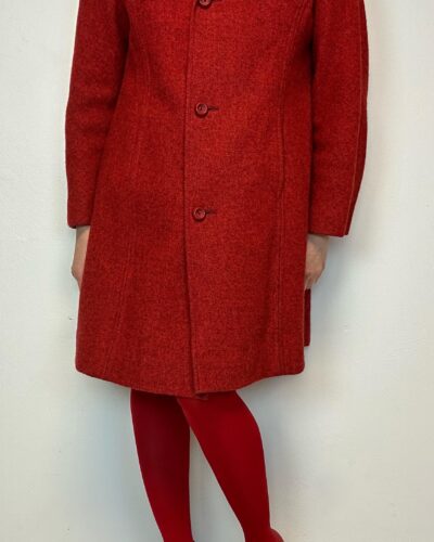 Fire brick red woolen coat