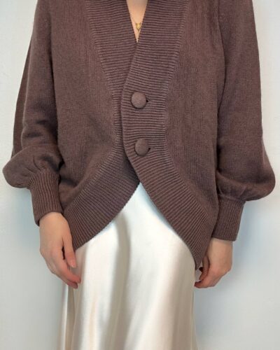 Truffle woolen/angora cardigan.