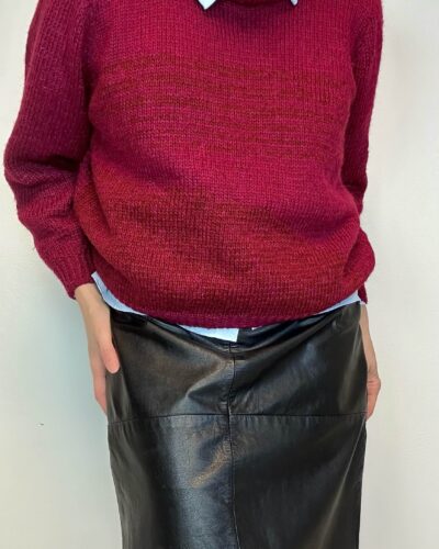 Burgundy hand-knitted sweater