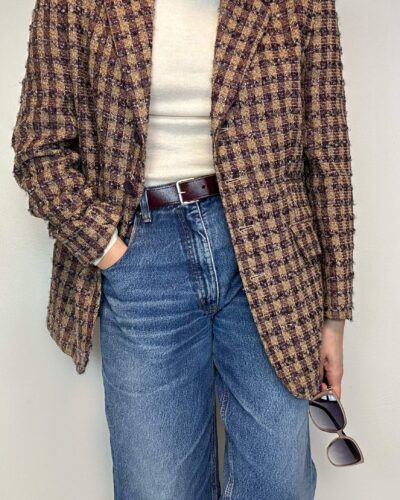 Burgundy tweed woolen jacket