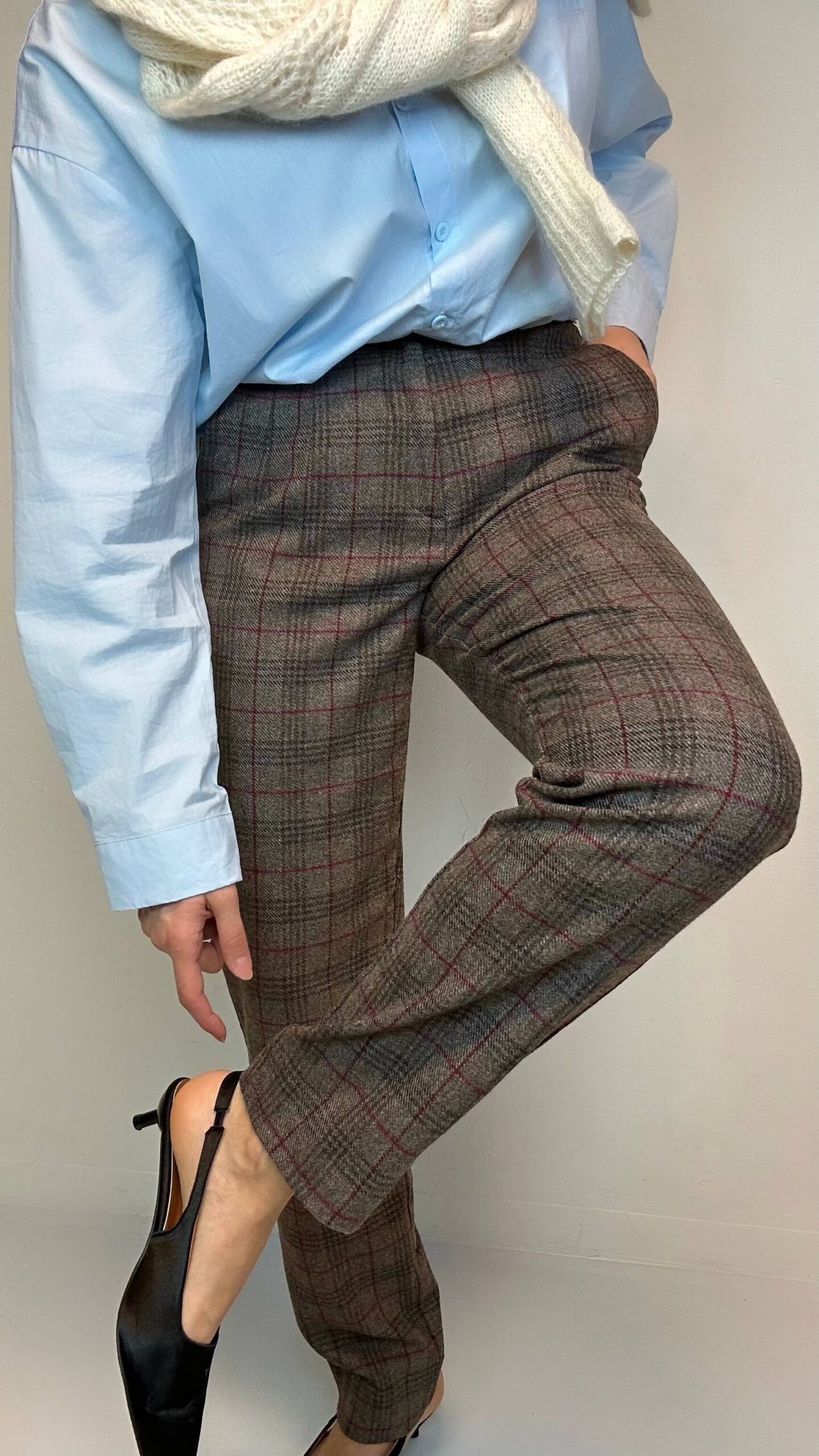 MARELLA woolen tartan trousers