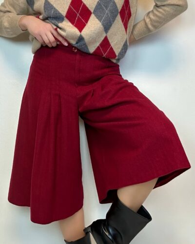 Jam red woolen culottes