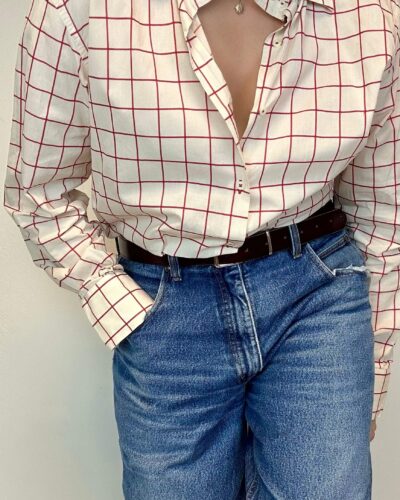 Italian hand made check cotton unisex shirt