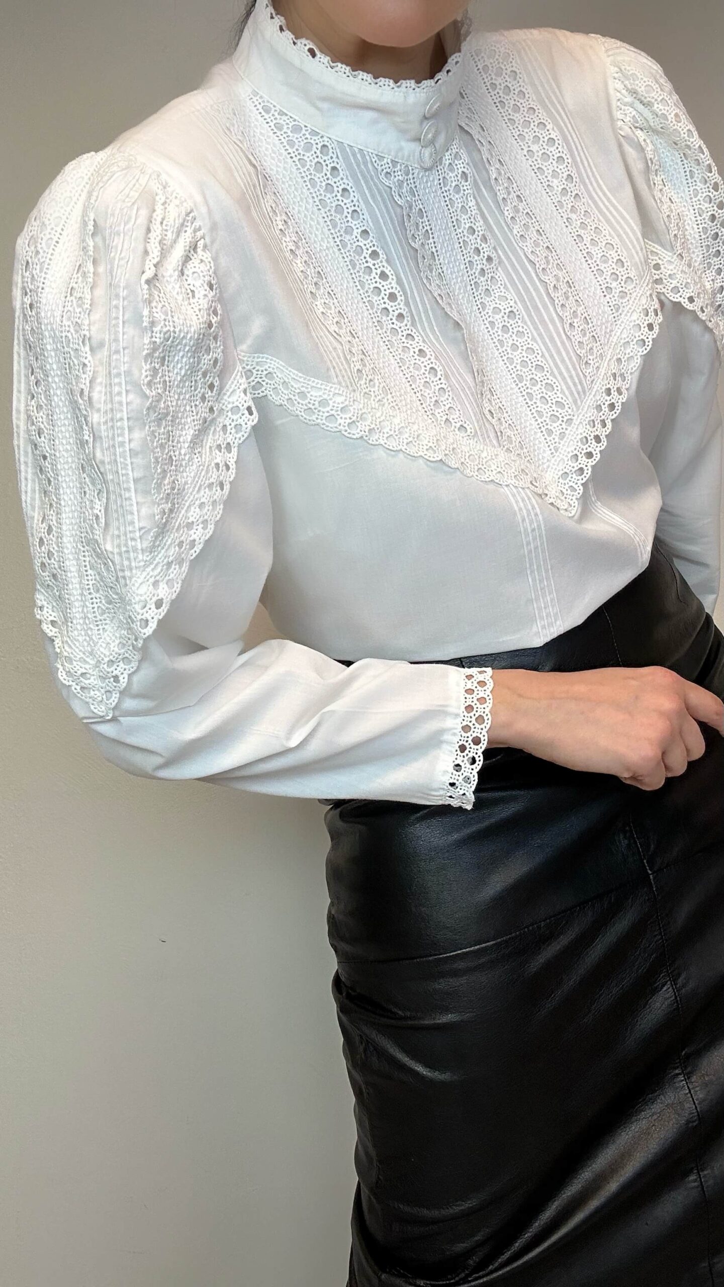 Statement white cottage blouse with a heavy embroidery