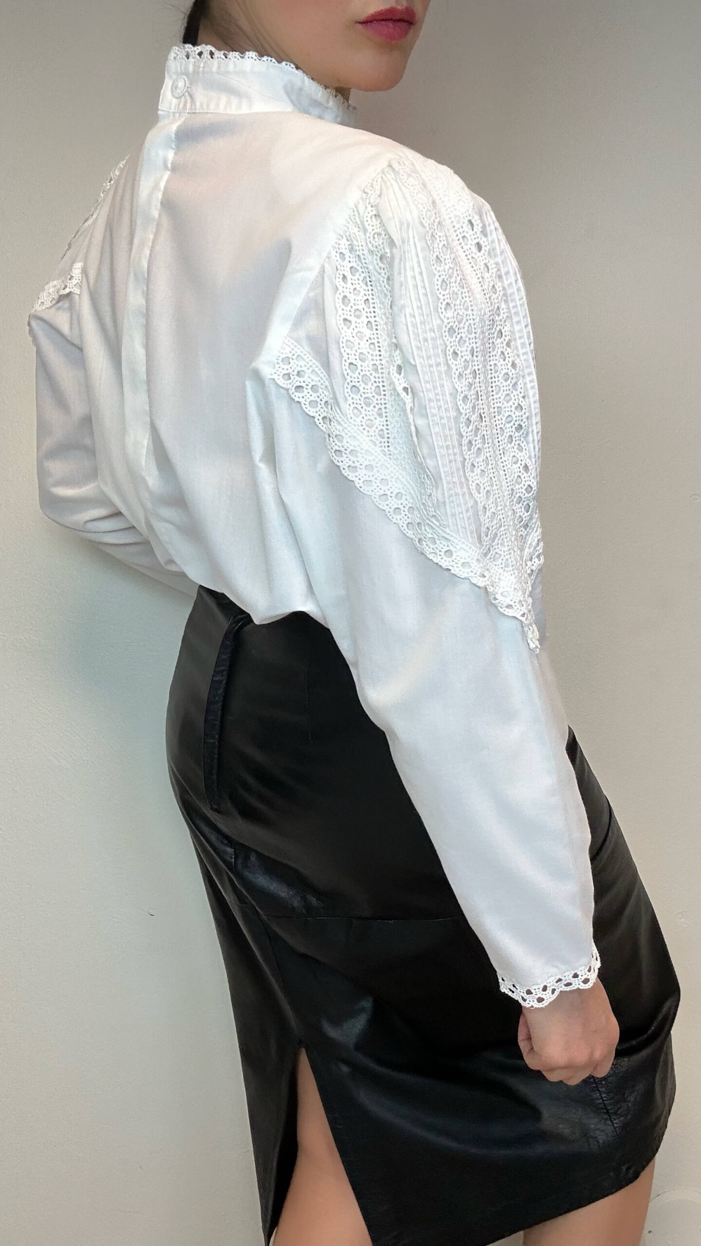 Statement white cottage blouse with a heavy embroidery - Image 4