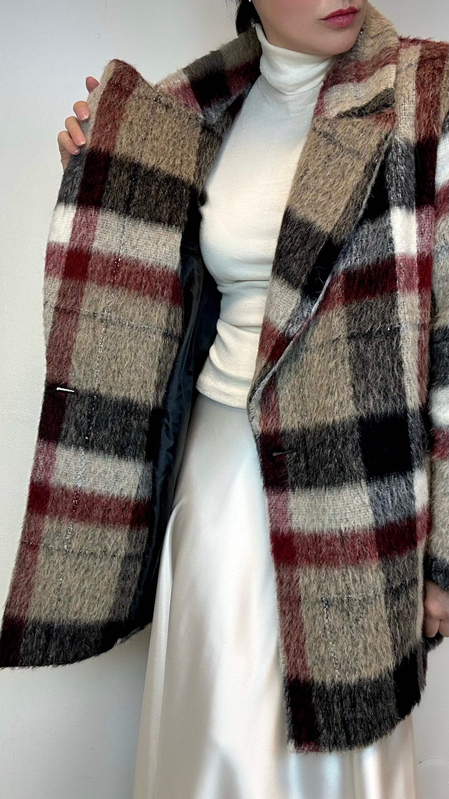 Plaid mohair woolen coat - Image 5