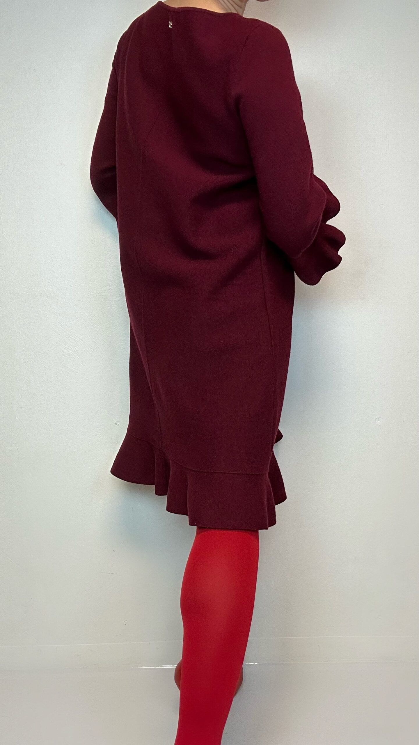 Woolen burgundy Luisa Spagnoli dress - Image 3