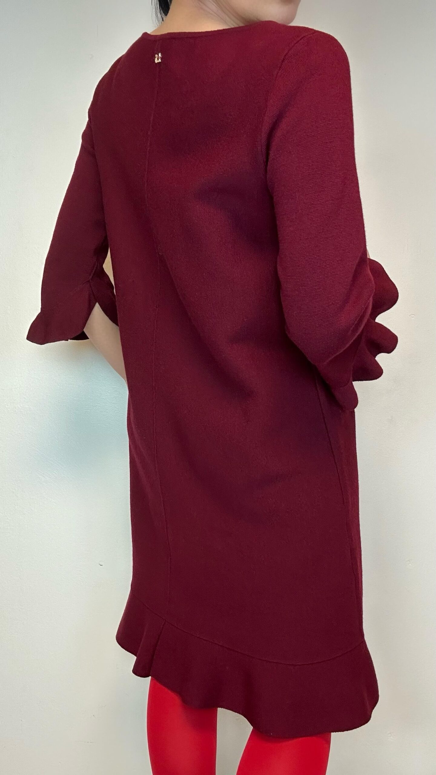Woolen burgundy Luisa Spagnoli dress - Image 4