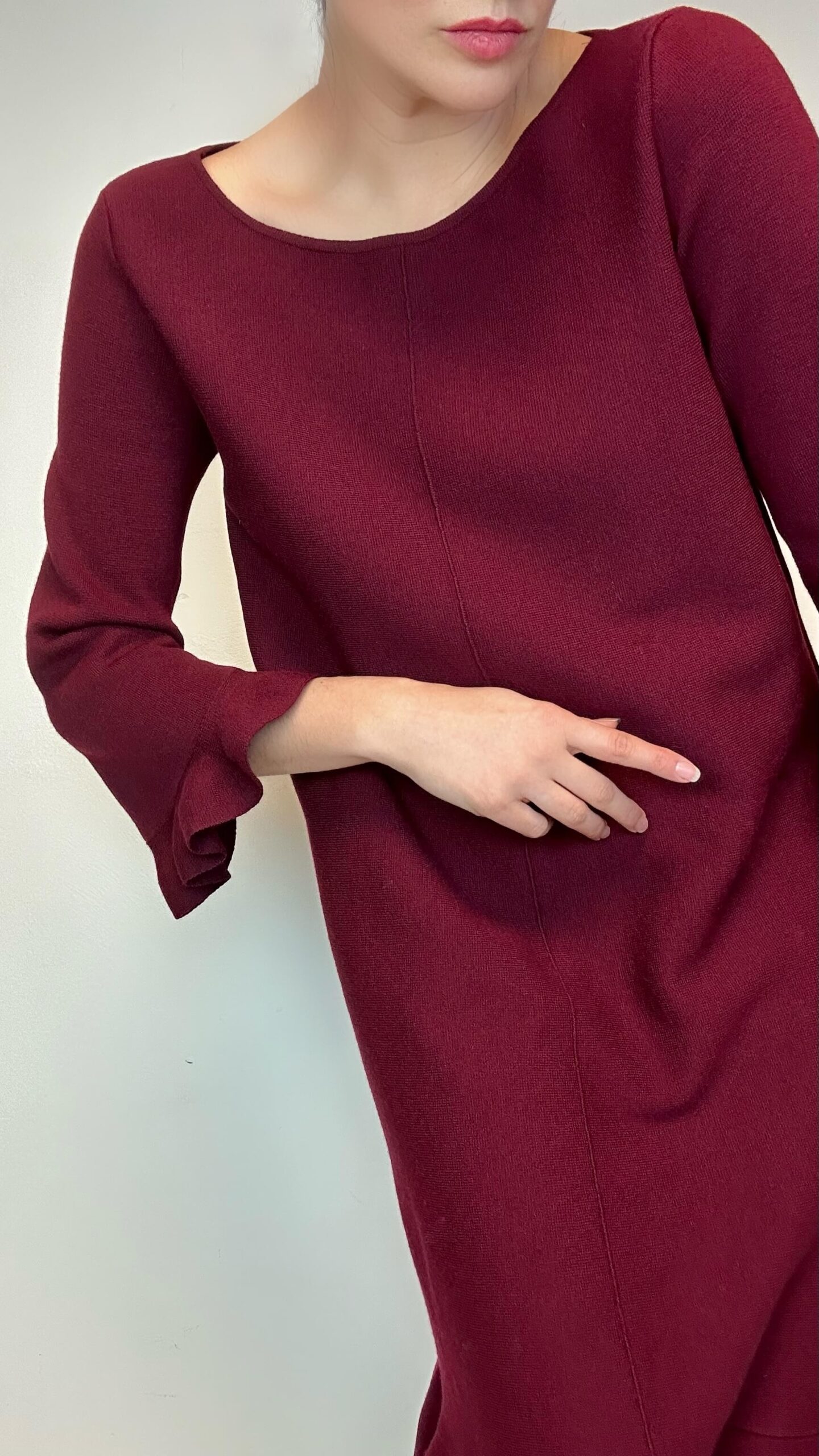 Woolen burgundy Luisa Spagnoli dress - Image 5