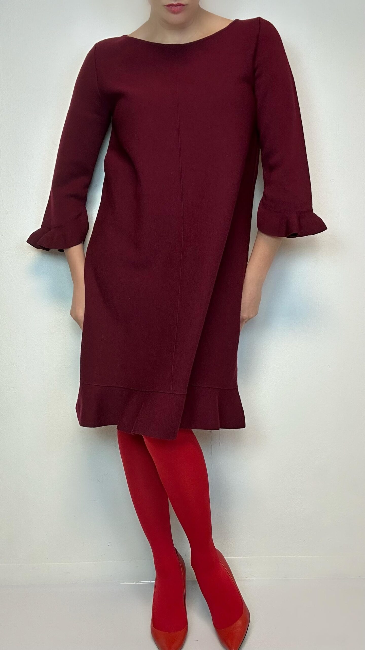 Woolen burgundy Luisa Spagnoli dress