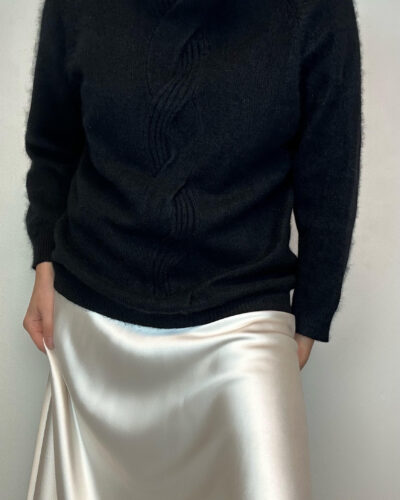 Angora woolen black sweater