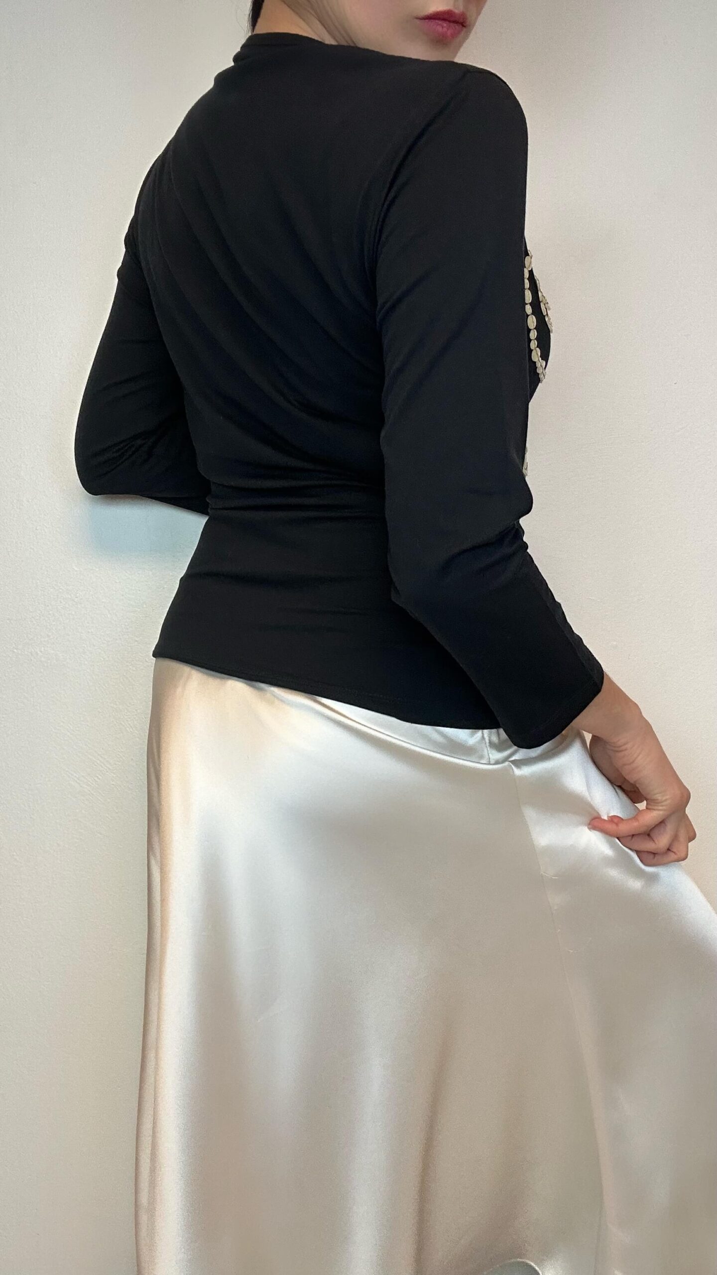 JOHN GALLIANO stretch scoop/neck long sleeve top - Image 3