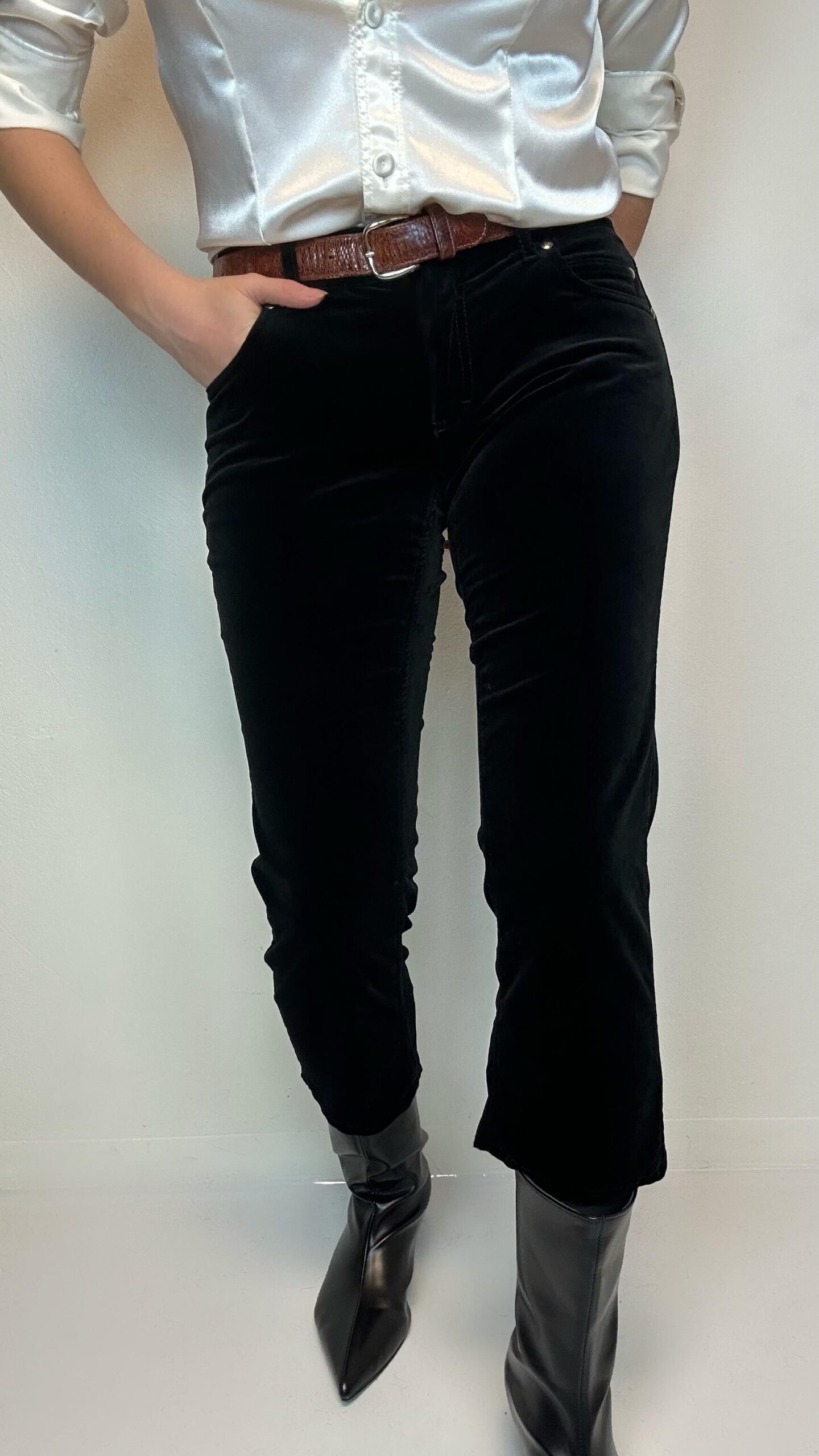 BURBERRY black velour pants