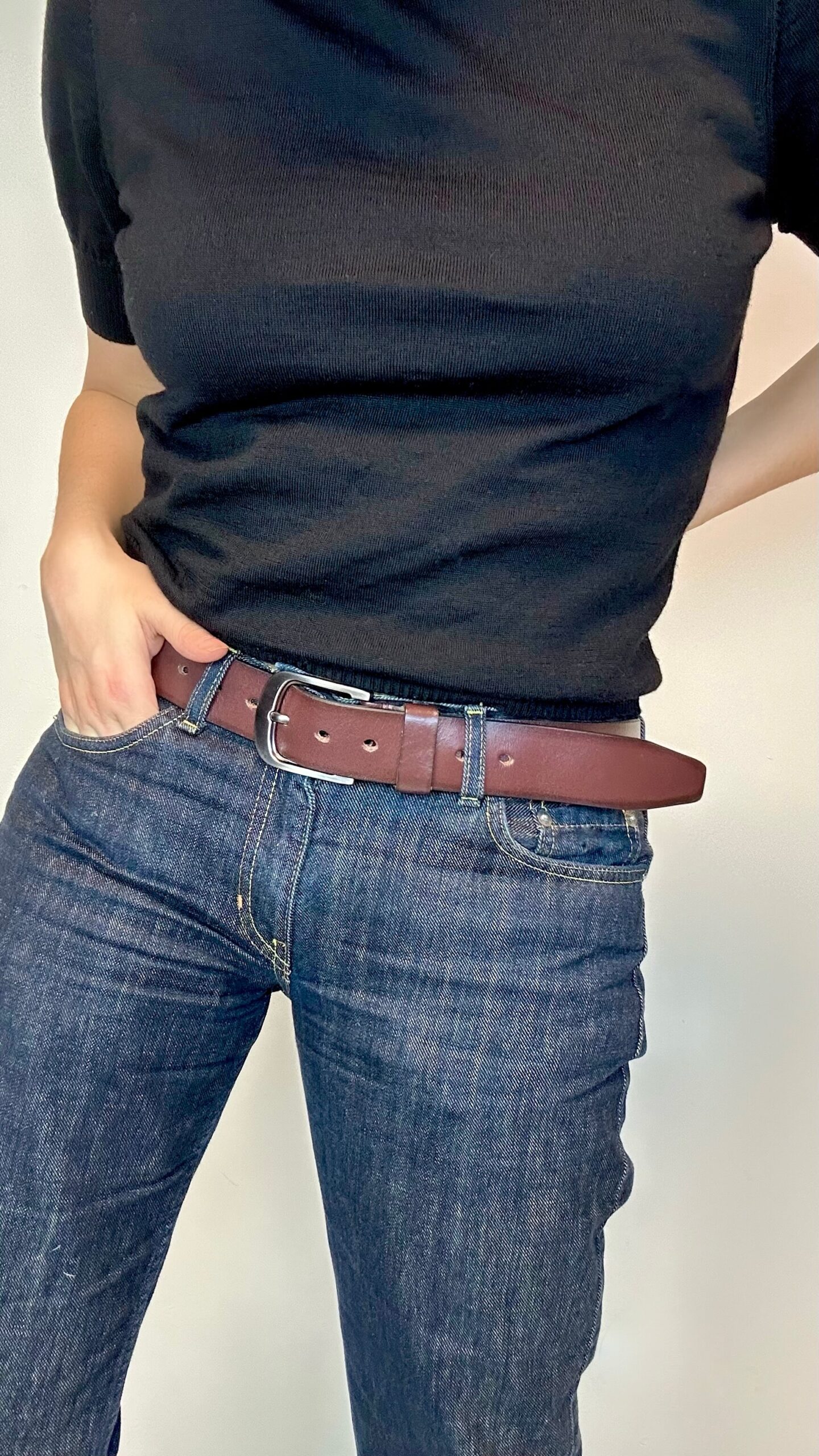 Timeless classic brown leather belt