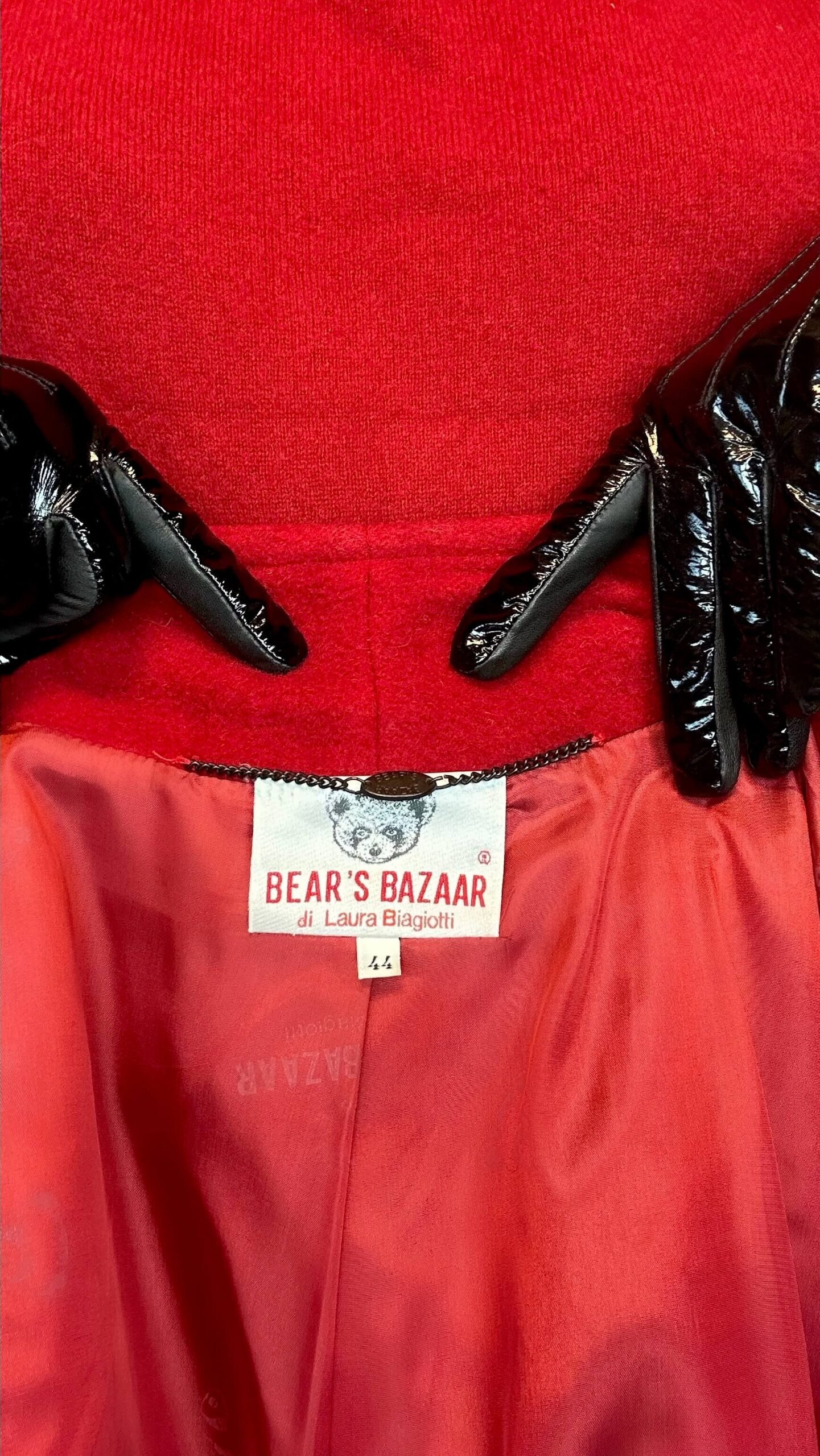 Bear's Line by LAURA BIAGIOTTI woolen berry red short coat - Image 3