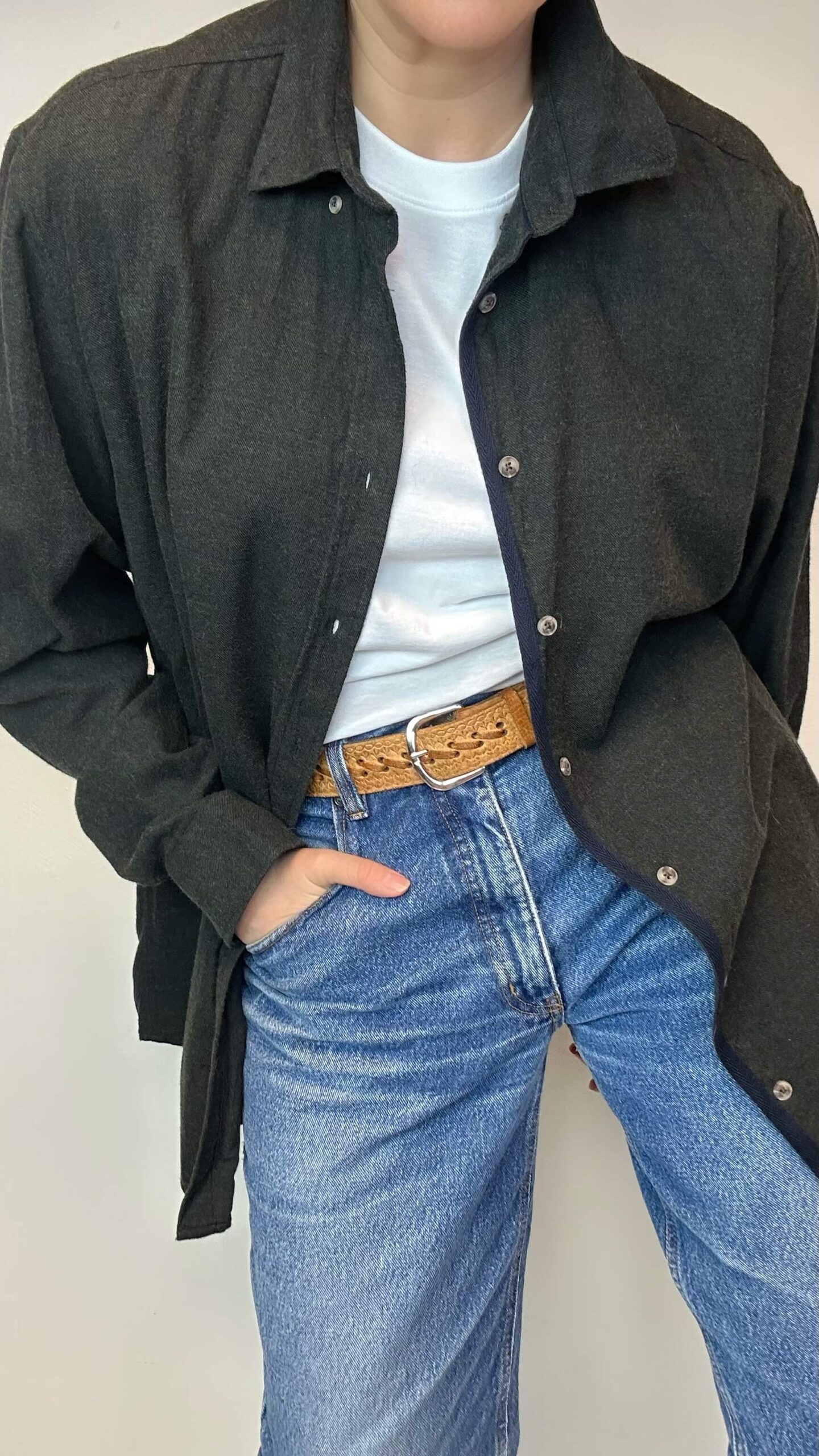 Forest green masculine soft cotton shirt