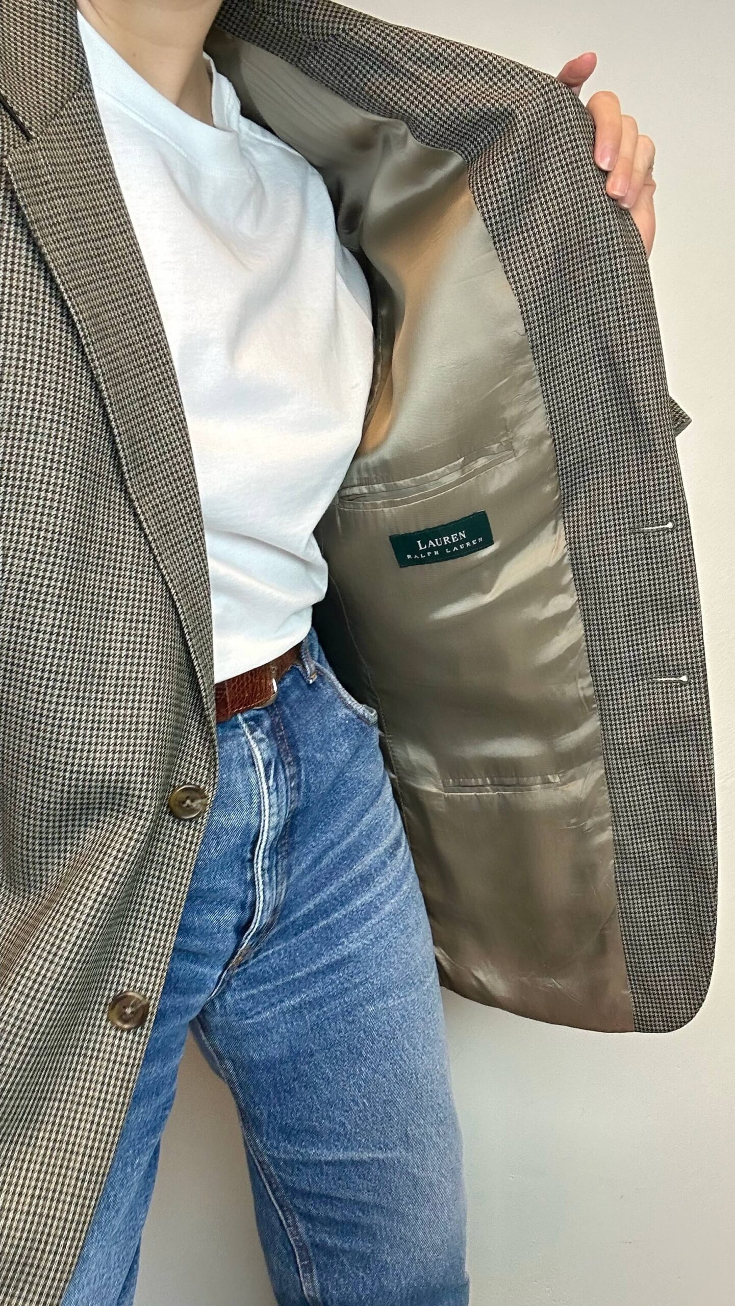 RALPH LAUREN plaid silk/wool masculine blazer - Image 4