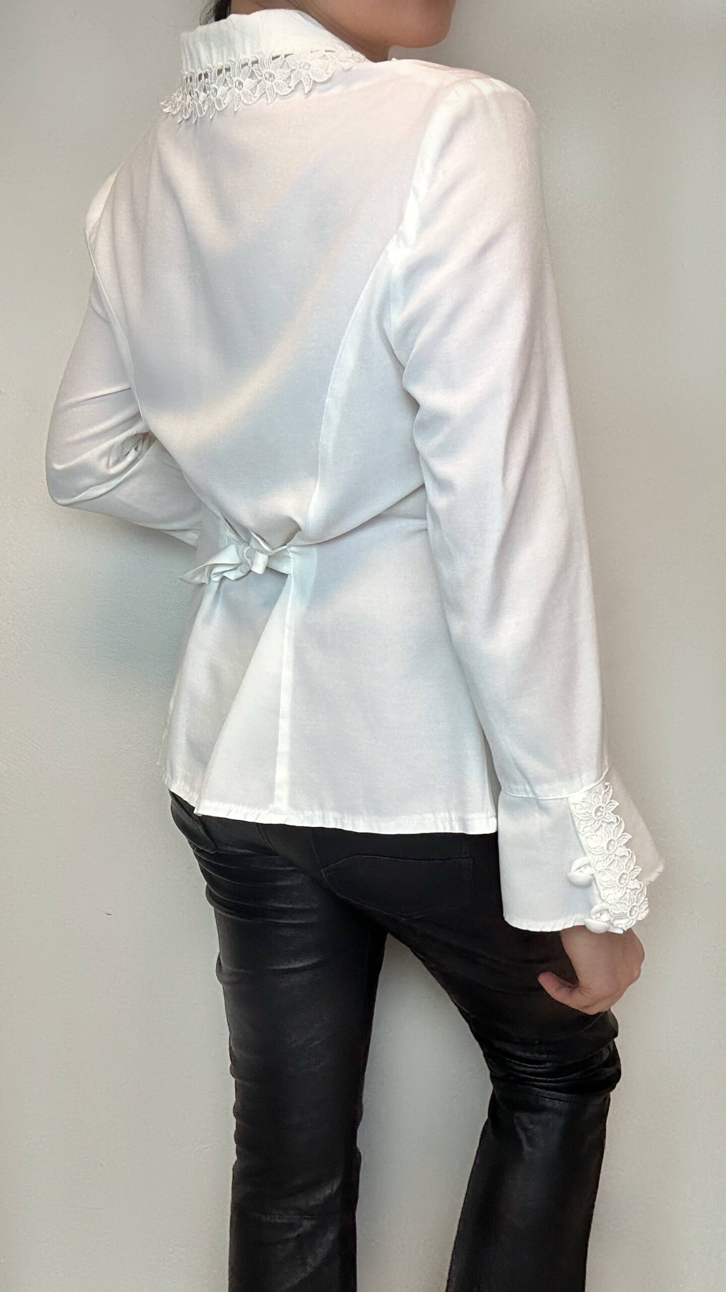 Romantic blouse with a statement cascade collar - Image 2
