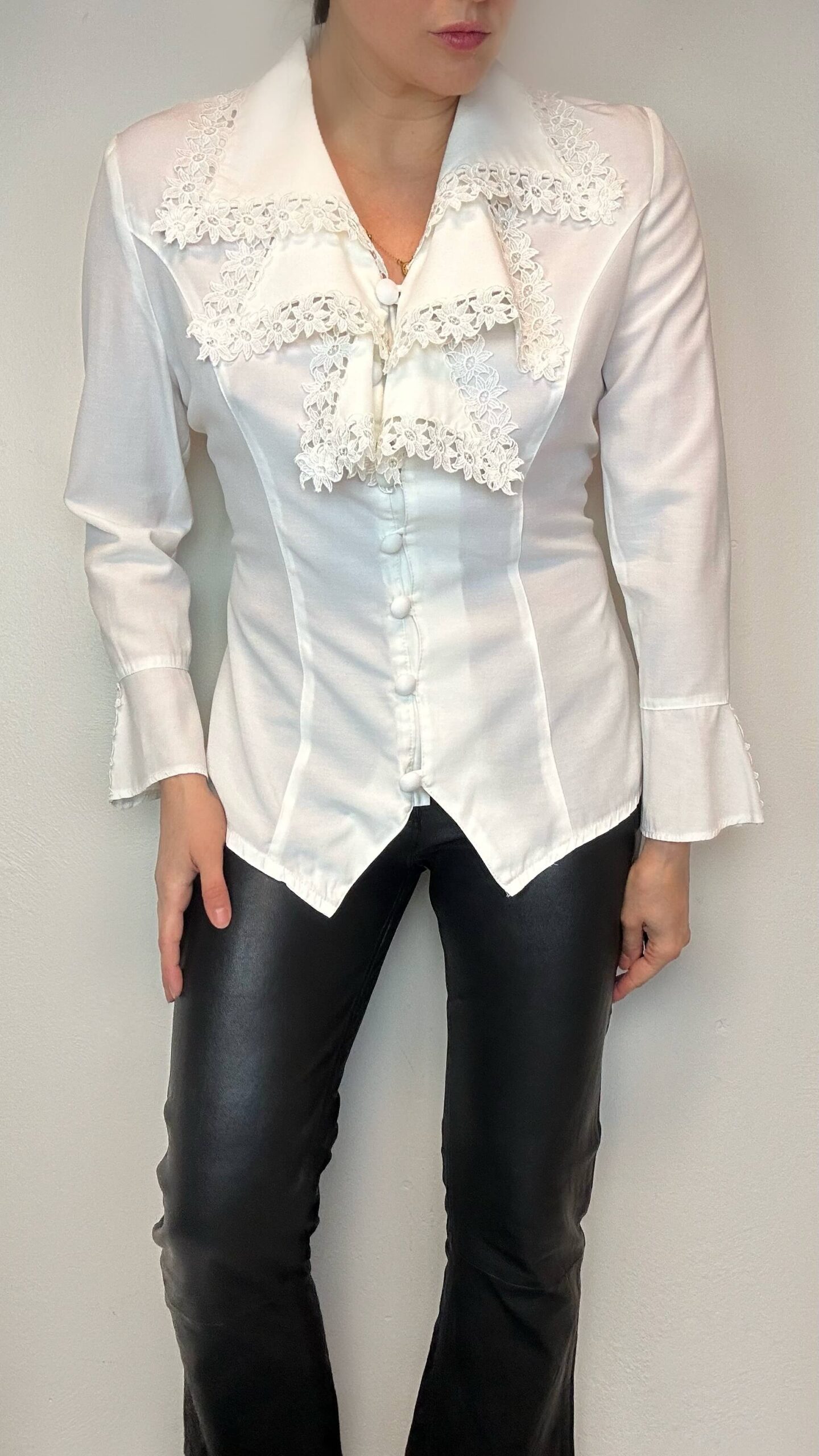 Romantic blouse with a statement cascade collar - Image 4