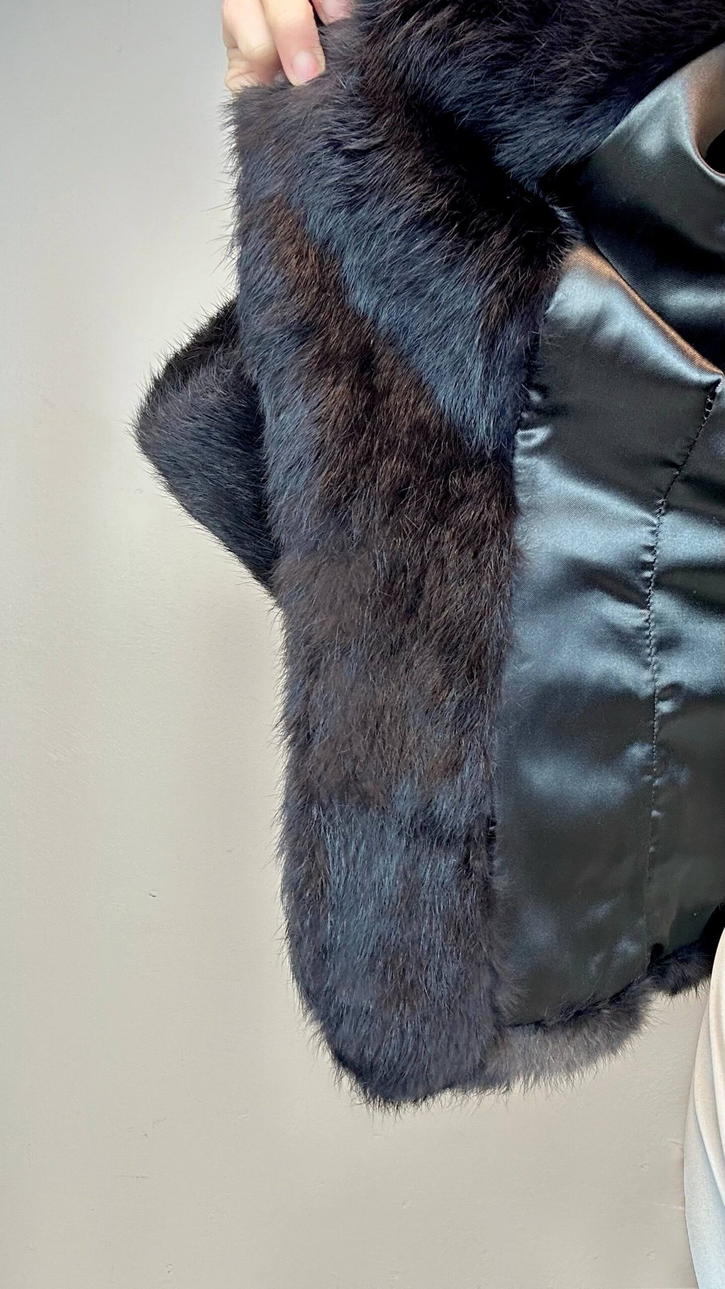 Dark brown genuine fur jacket - Image 2