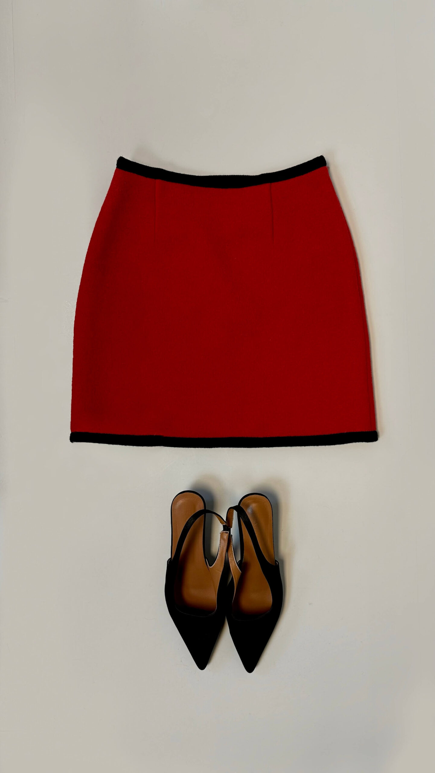 MOSCHINO woolen red mini skirt
