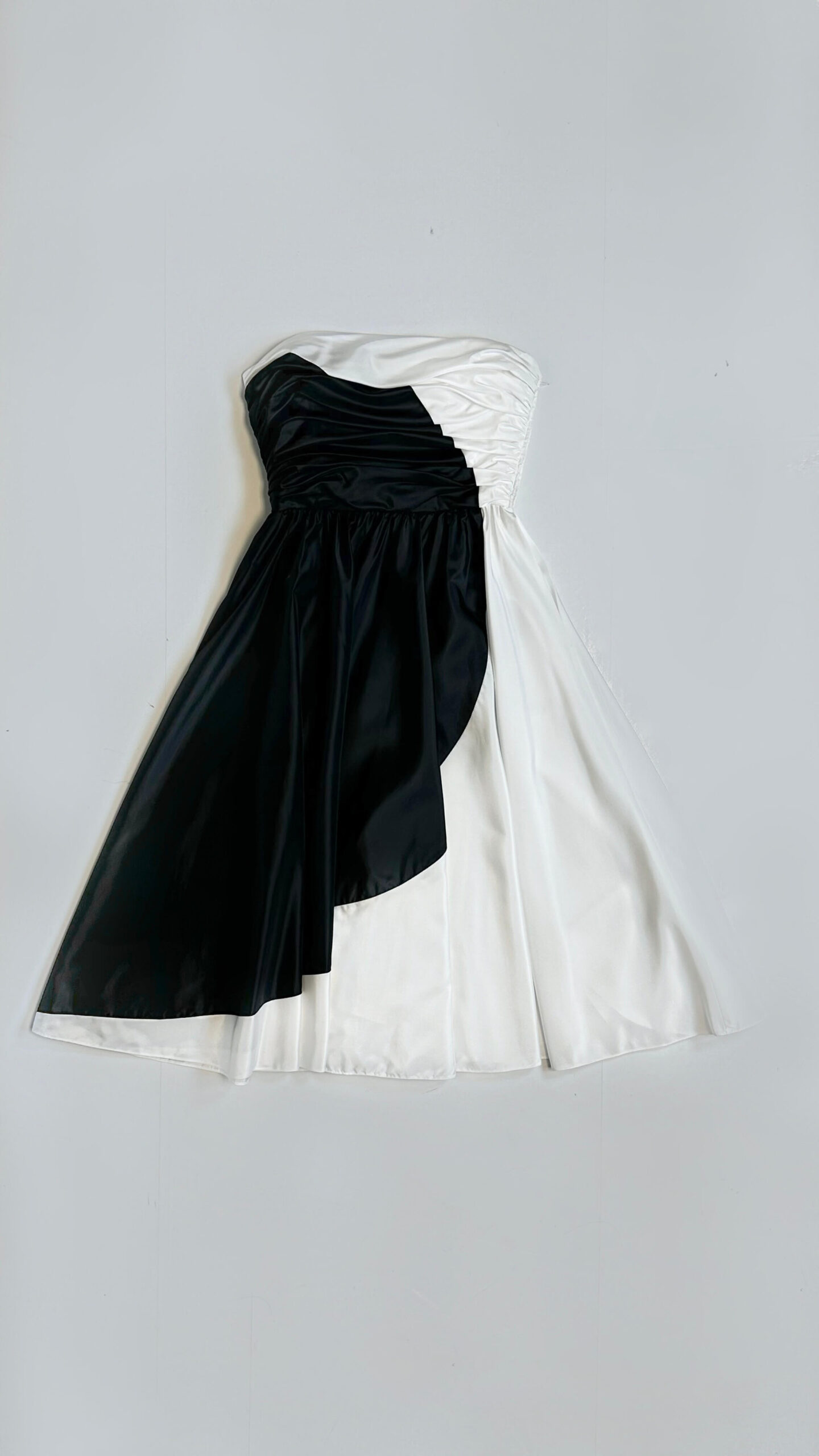 Cruella black & white corset asymmetric dress