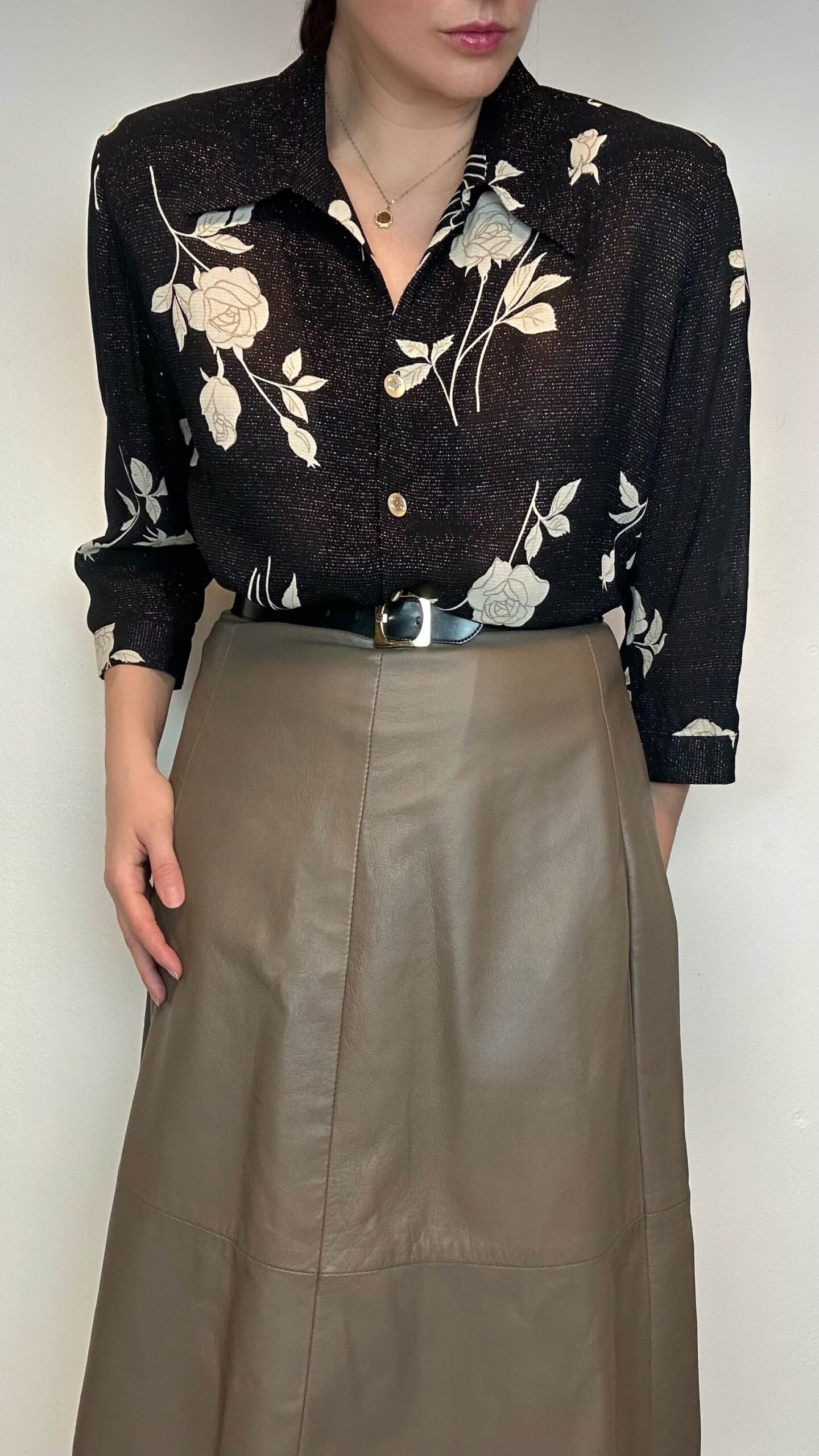 Moonlight shimmer blouse with a flower pattern