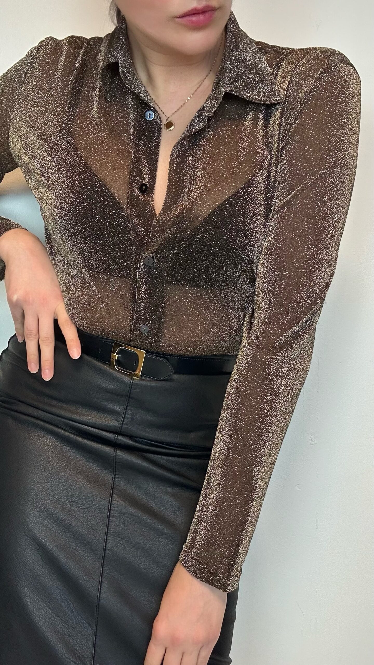 Italian shimmer transparent night sky classic shirt