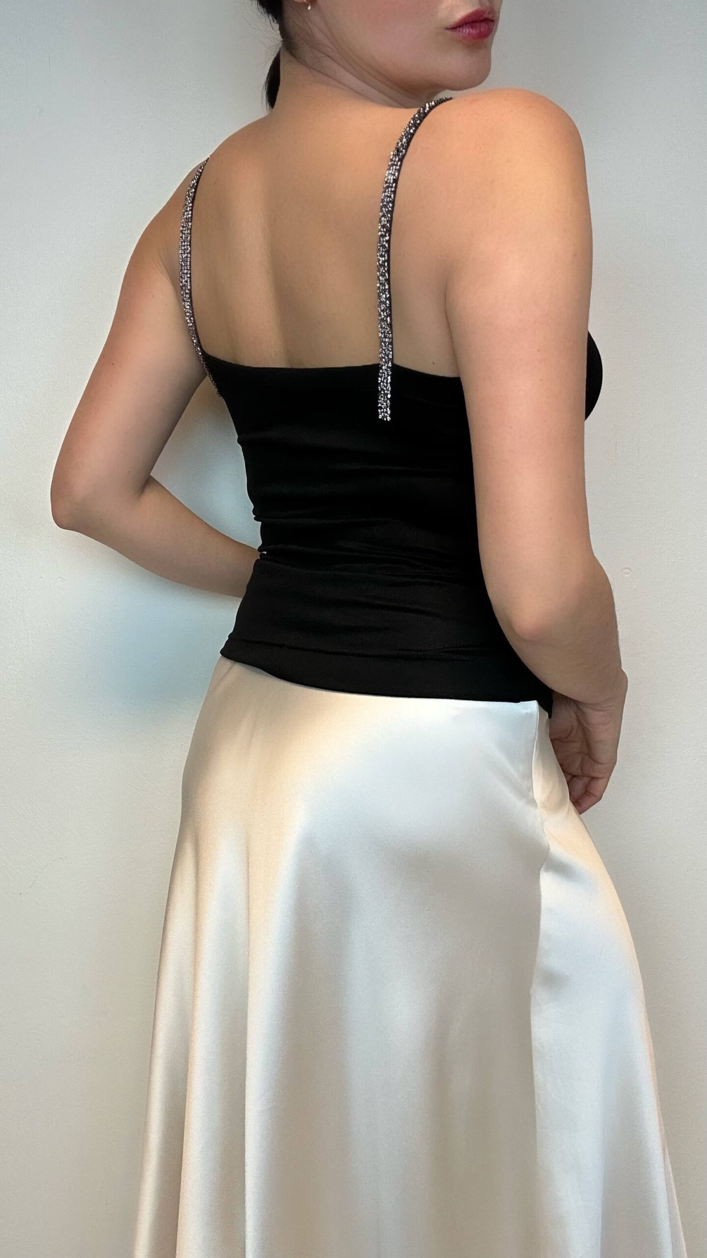 DOLCE & GABBANA 1990s camisole top with crystal covered straps - Image 3