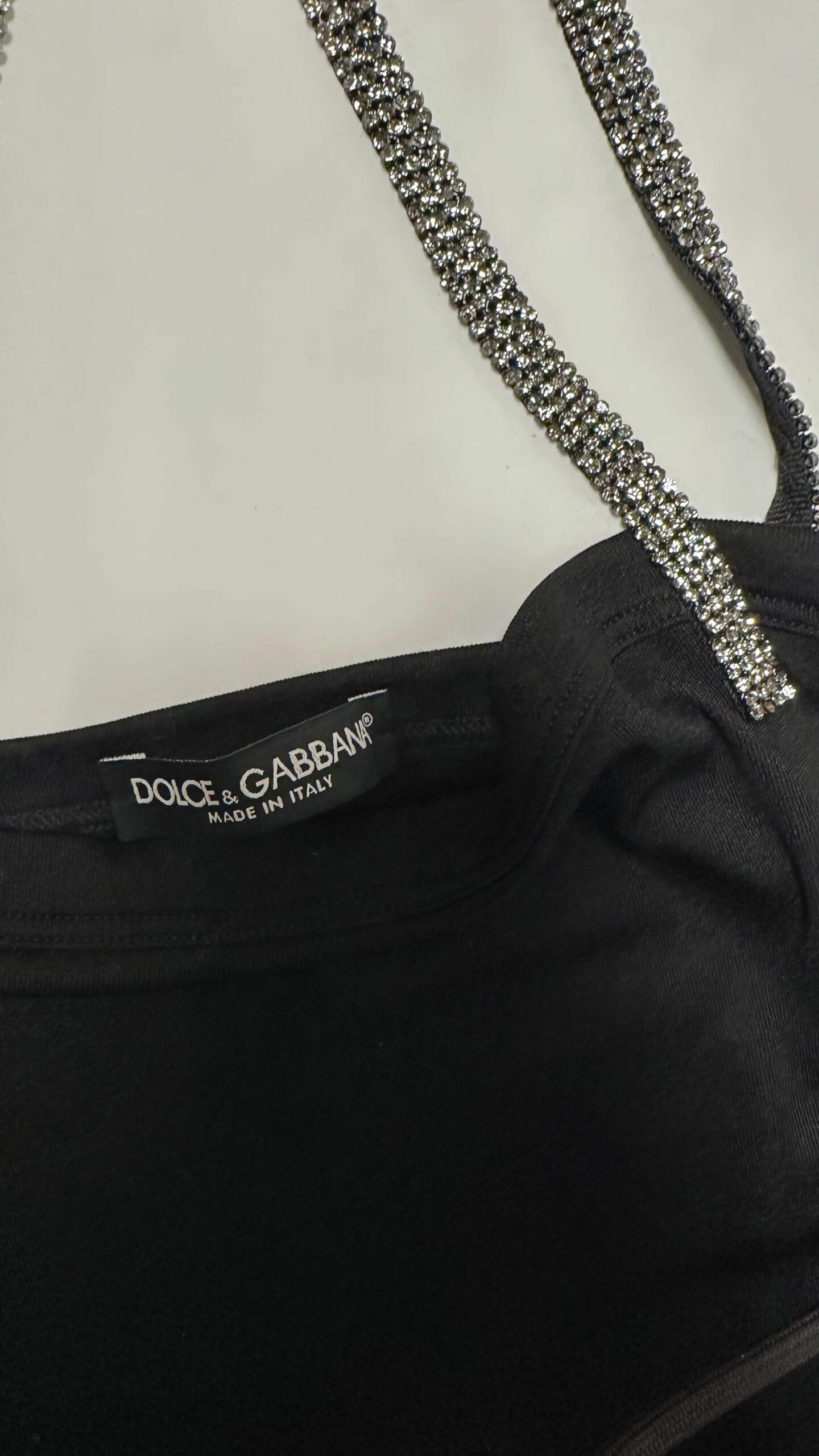 DOLCE & GABBANA 1990s camisole top with crystal covered straps - Image 4