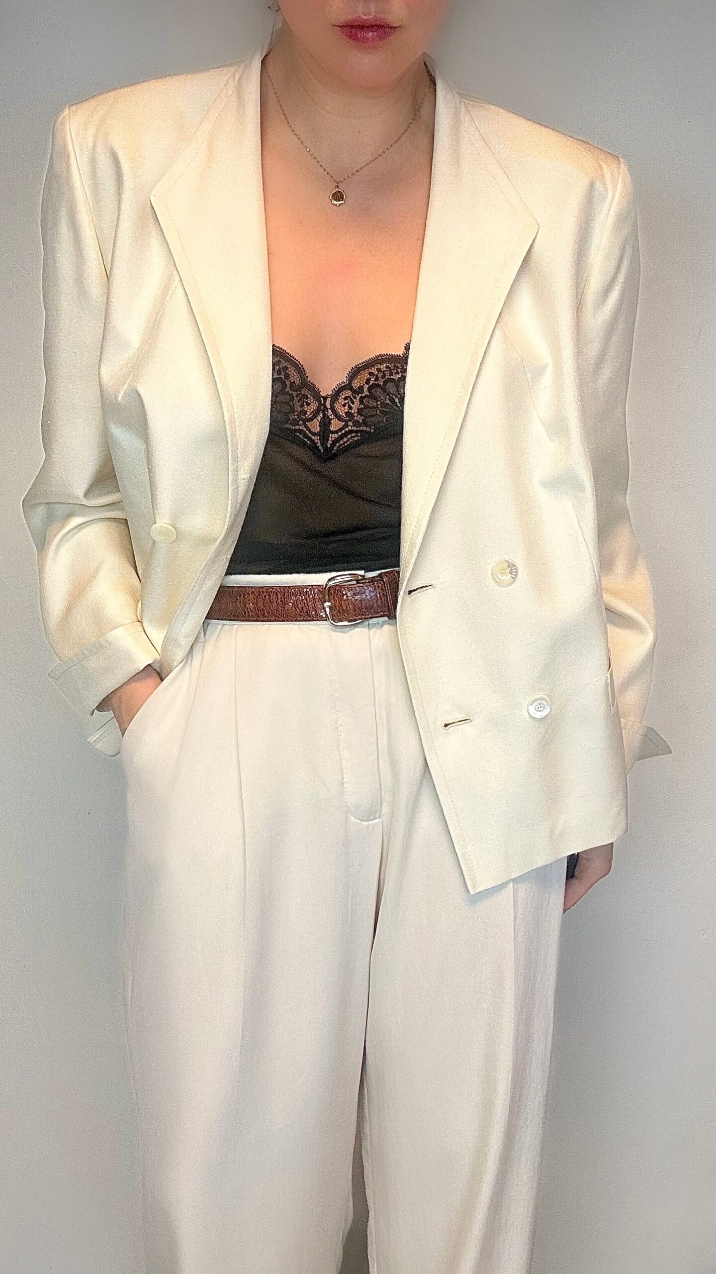LOUIS FÉRAUD champagne beige silk jacket