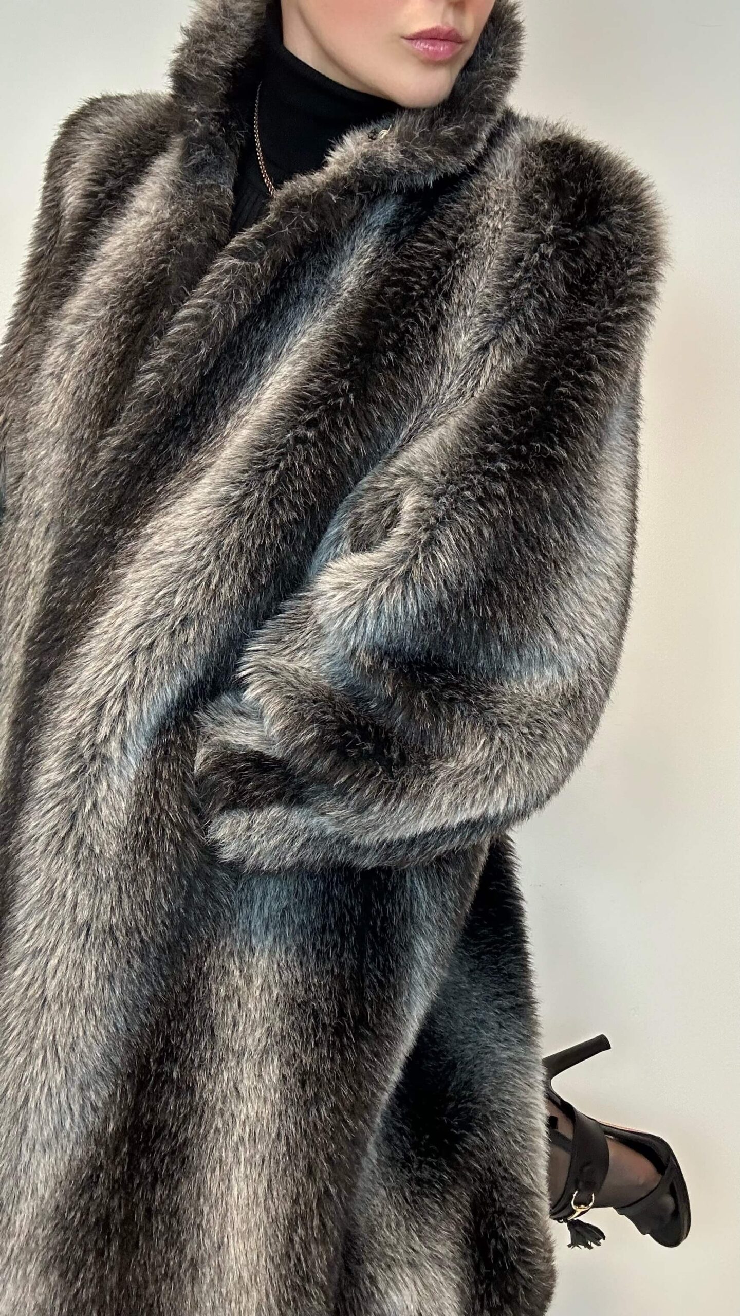 Alexis faux fur maxi coat