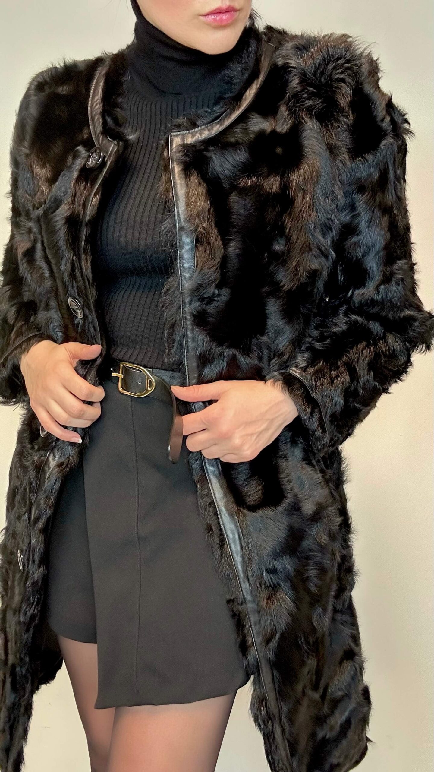 Classic mid-season fur coat