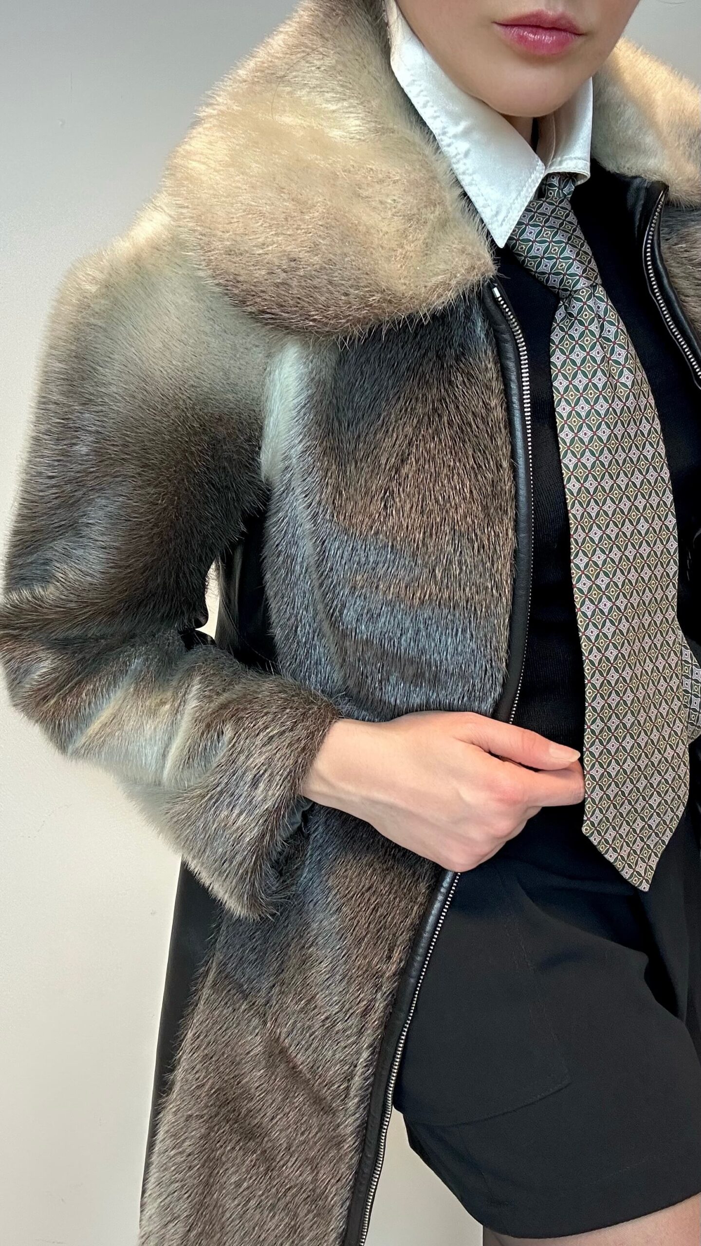 Rare seal fur zip coat