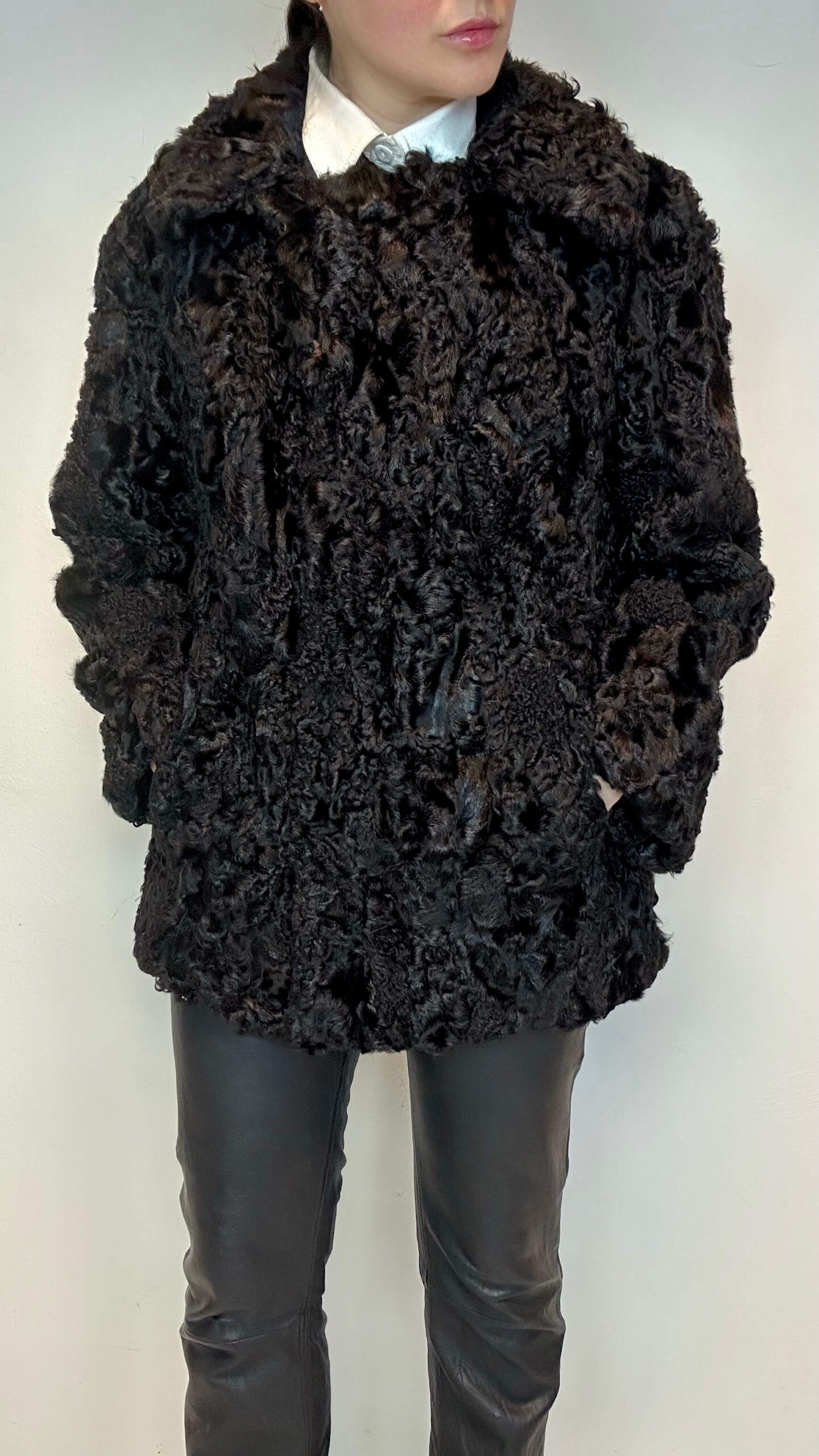 Persian black/brown classic fur coat