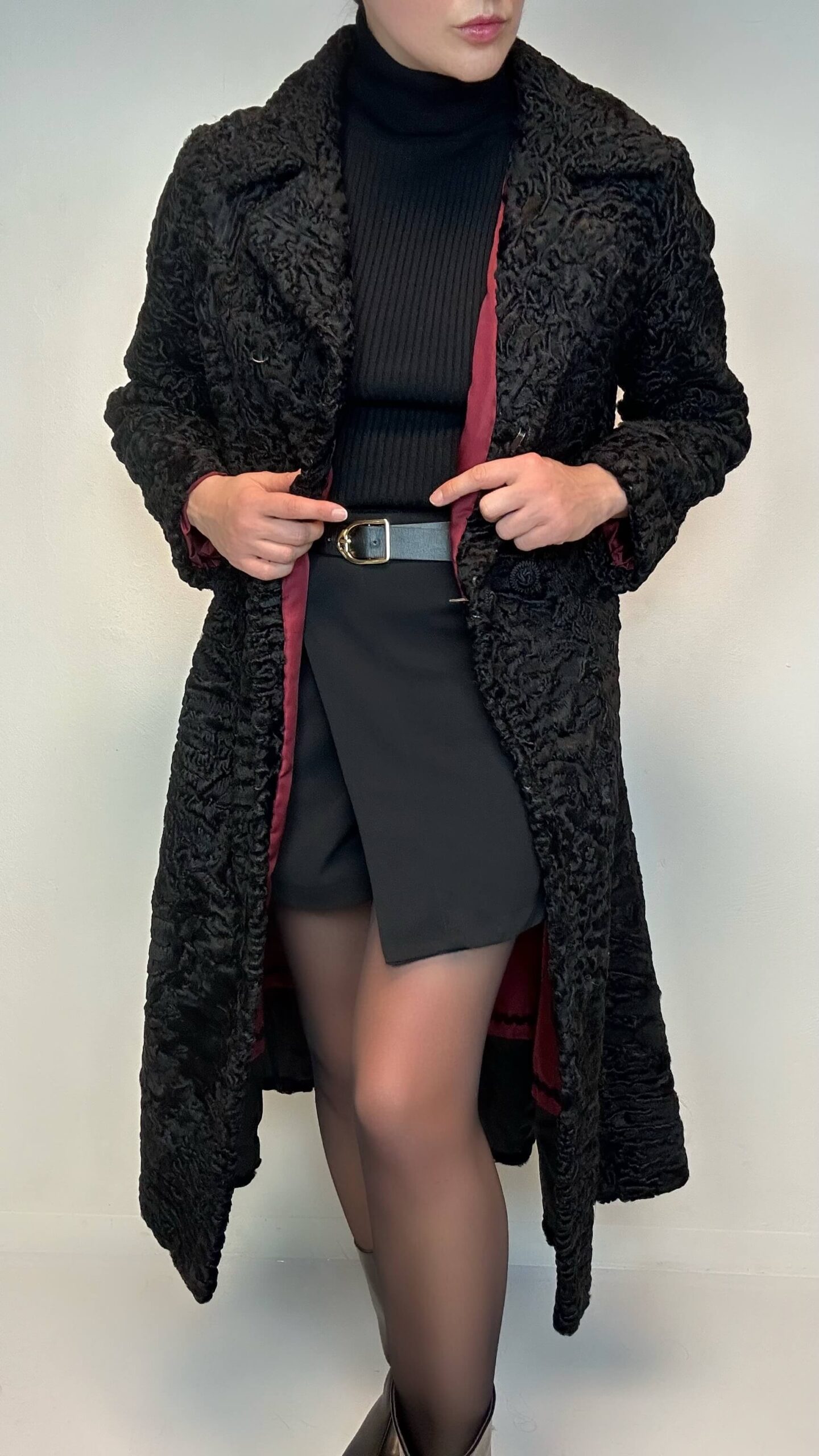 Classic black winter persian fur coat - Image 4