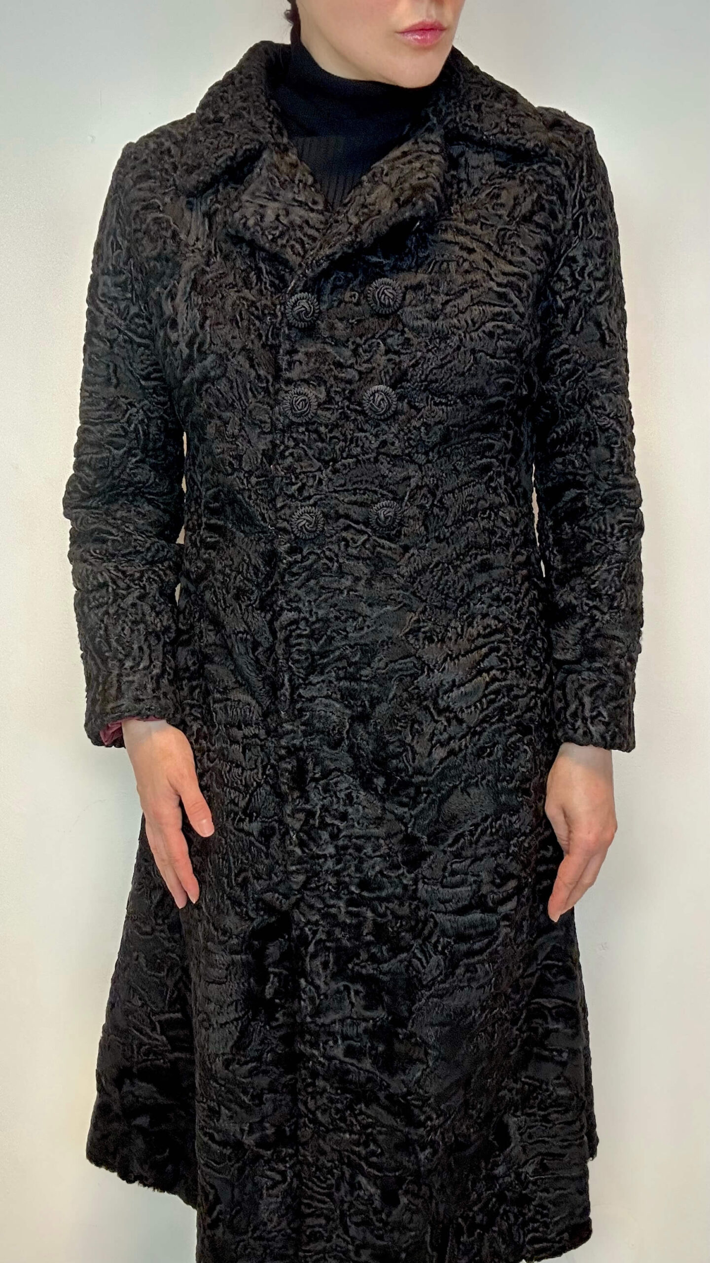 Classic black winter persian fur coat - Image 5